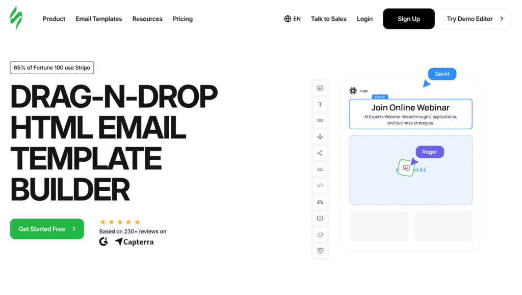 HTMLメール専用のエディタStripo