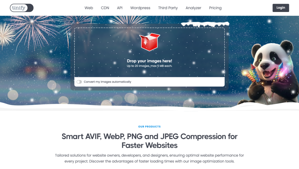 画像の容量を圧縮できる無料ツールTinyPNG