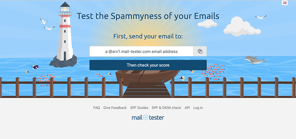 mail-testerの操作画面キャプチャ